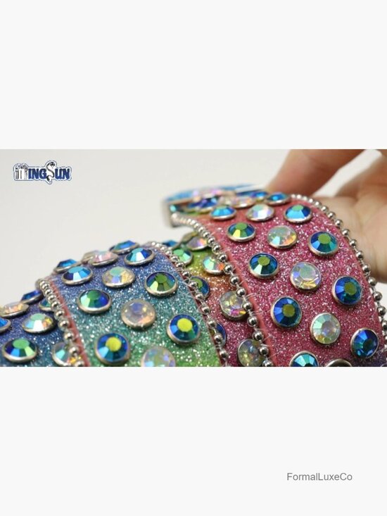 Rhinestone Microfiber Leather Belt - Unisex Cowboy Punk Y2K Belt